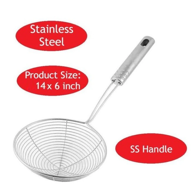Frying strainer&#x2F; Large Oil Strainer&#x2F; Deep Fry Strainer for Kitchen&#x2F; Tel Chakni -Stainless Steel 6