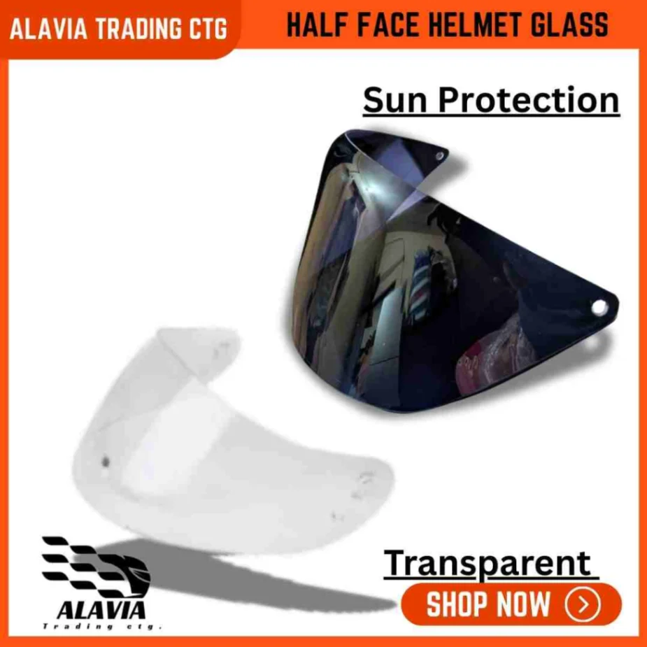 Pelion SMS Cap Style Half Face Motorcycle Helmet With Glass for Men & Women - Green 4