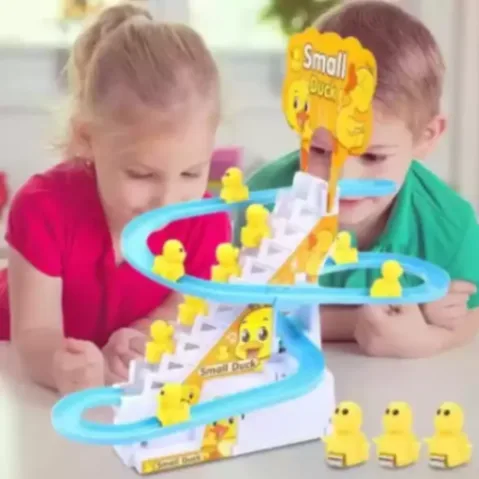 Happy Duck Race Toy, Electric Slide Track Toys Game with Small Duck 6