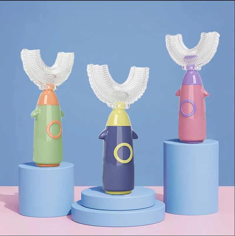 U -shaped toothbrush Children's Toothbrush Manual Training Toothbrush U-Shaped Portable Baby Silicone Toothbrush