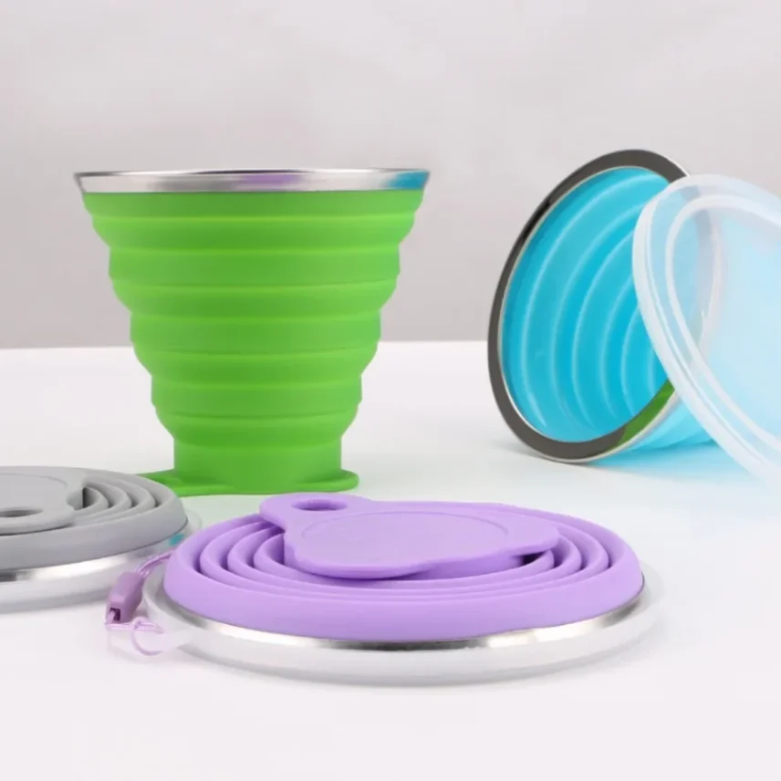Silicone Folding Cup&#x2F;Mug, Foldable &amp; Portable &amp; Lightweight Travel Cup for Outdoor Camping Hiking 6