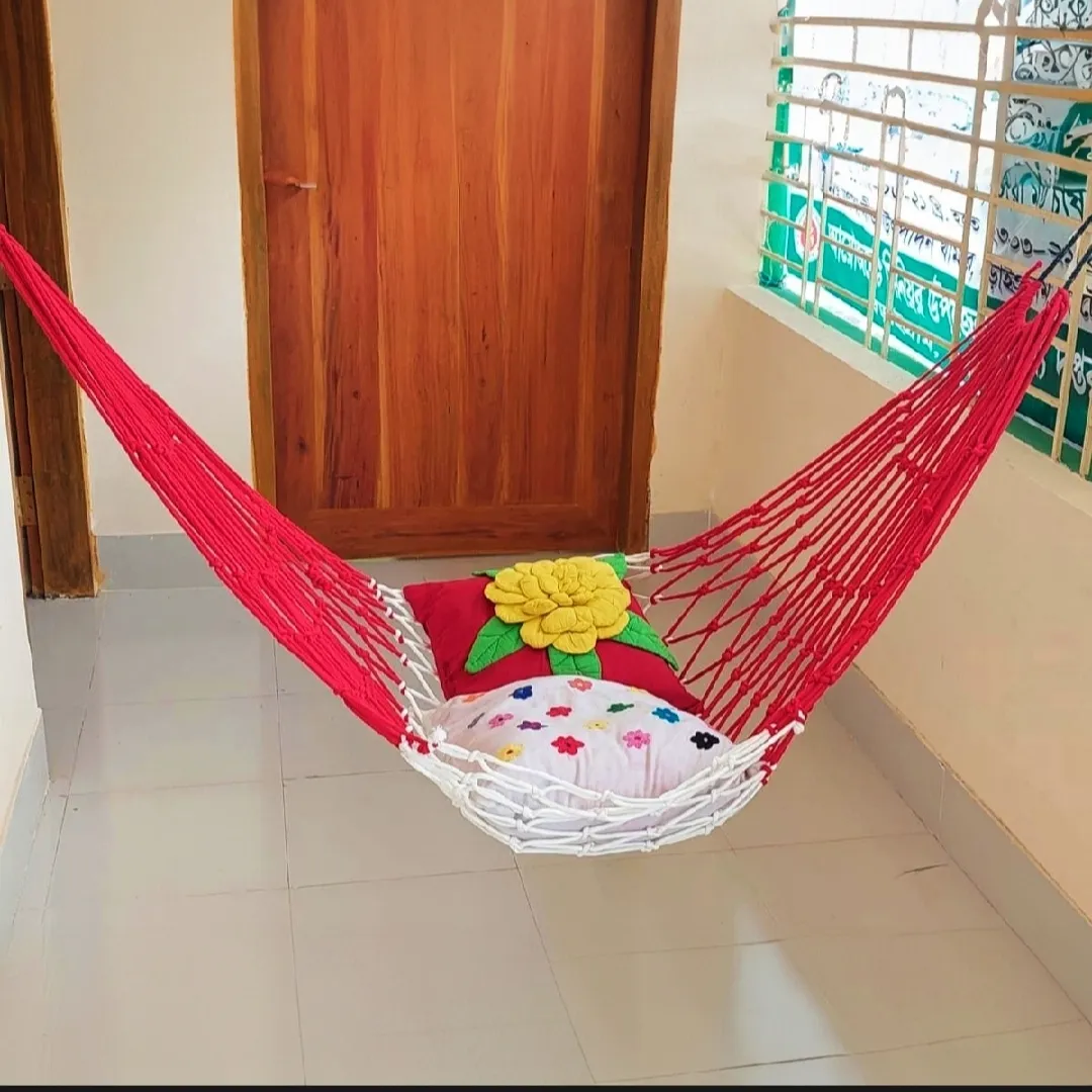 Handmade Rattan Dolna Large Hanging Rope Swing Bed for Adults Babies Multi Purpose Traditional Dulna for Home Garden randomly selected 7