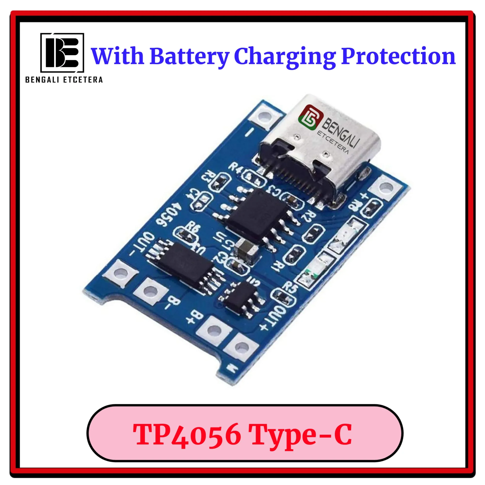 TP4056 5V 1A Type-C USB With Current Protection Charger Circuit Module Li-Ion Lithium Lipo 18650 AA AA Battery Charging Board 6