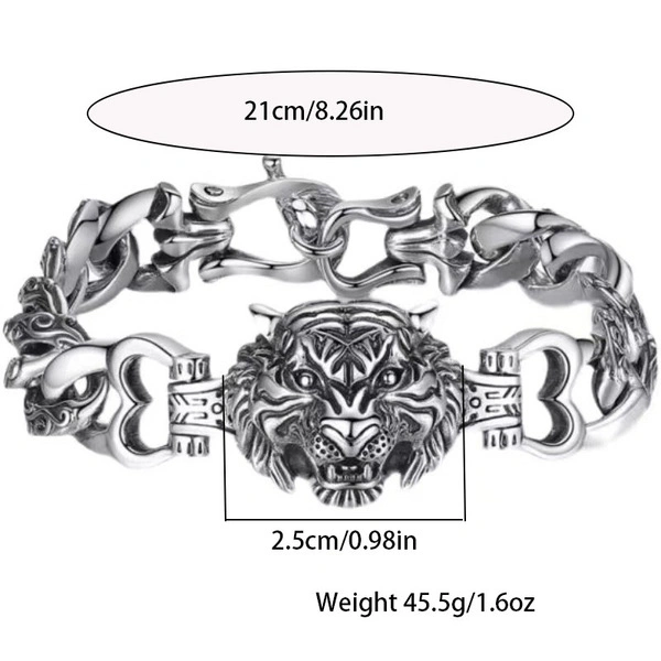 Cross-border Explosions European and American Retro Leading Multicolor Bracelet Long Lin Pattern Keel Punk Hip-hop Men&#x27;s Bracelet 2