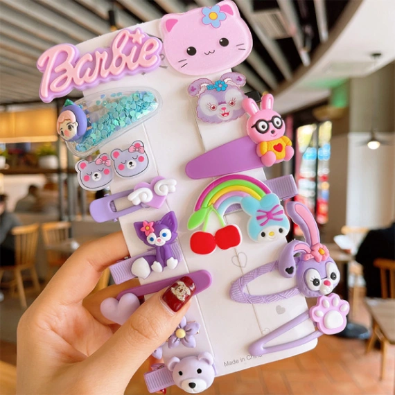 14Pcs&#x2F;Set Cute Baby Girls Hairpin Clips Colorful Korean Cute Flower Animal Kids Princess Children Broken Hair Accessories 4