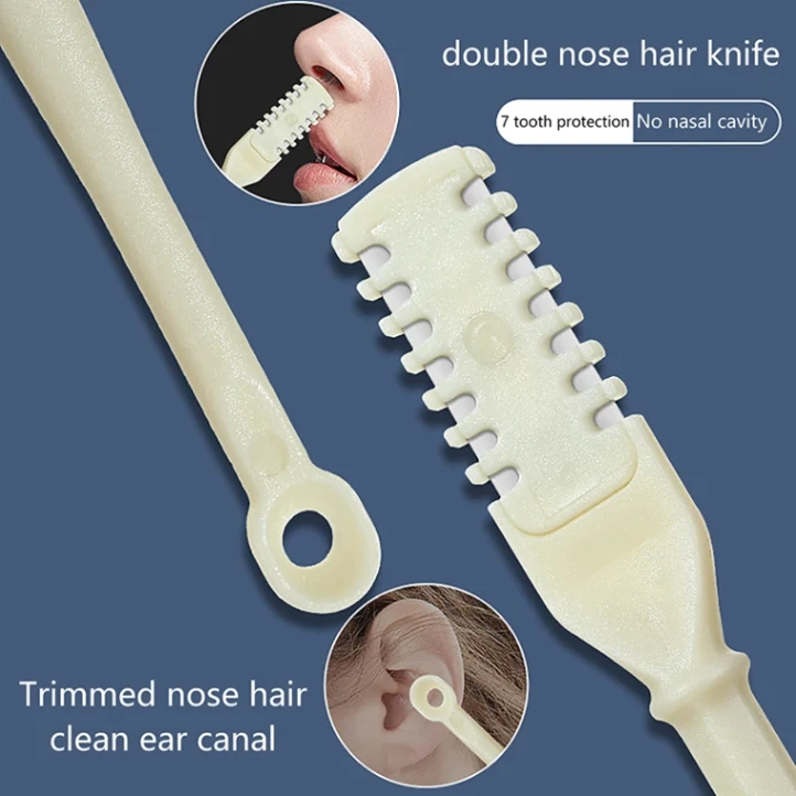 2-in-1 Nasal Hair Cutter | 360 Rotating Nose Hair Trimmer &amp; Manual Ear Picker | Portable Double-Sided Nose &amp; Ear Hair Trimmer 5