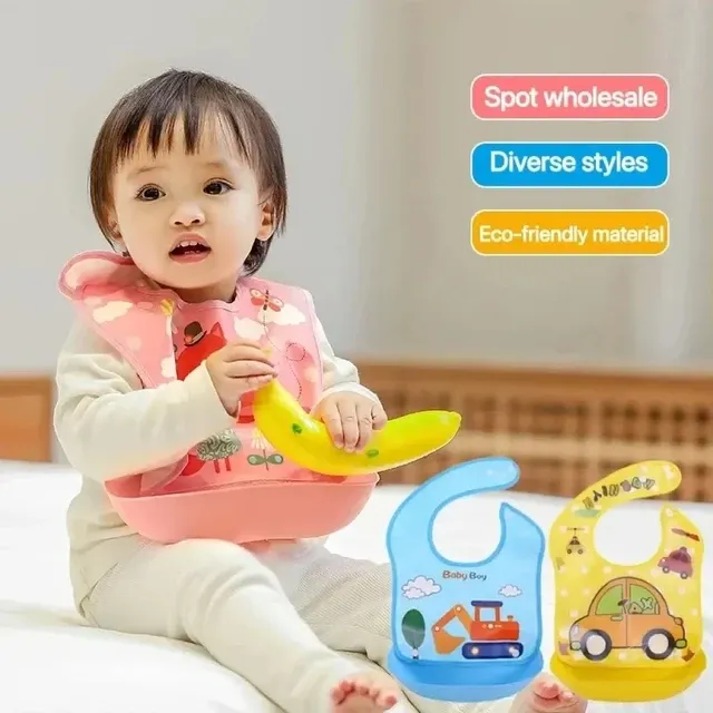 Soft Silicone Baby Bib with Food Catcher Waterproof 6