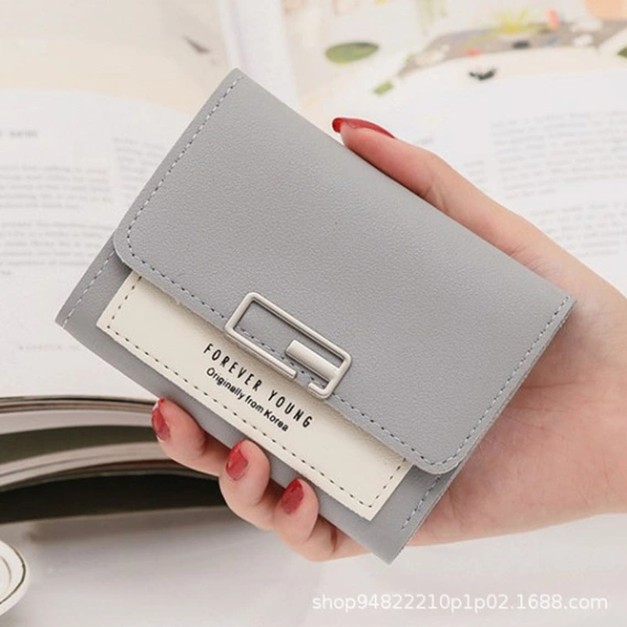 Korean Fashion Ladies Mini Wallet clutch purse For Women Card Holder Short PU Leather Bags 5