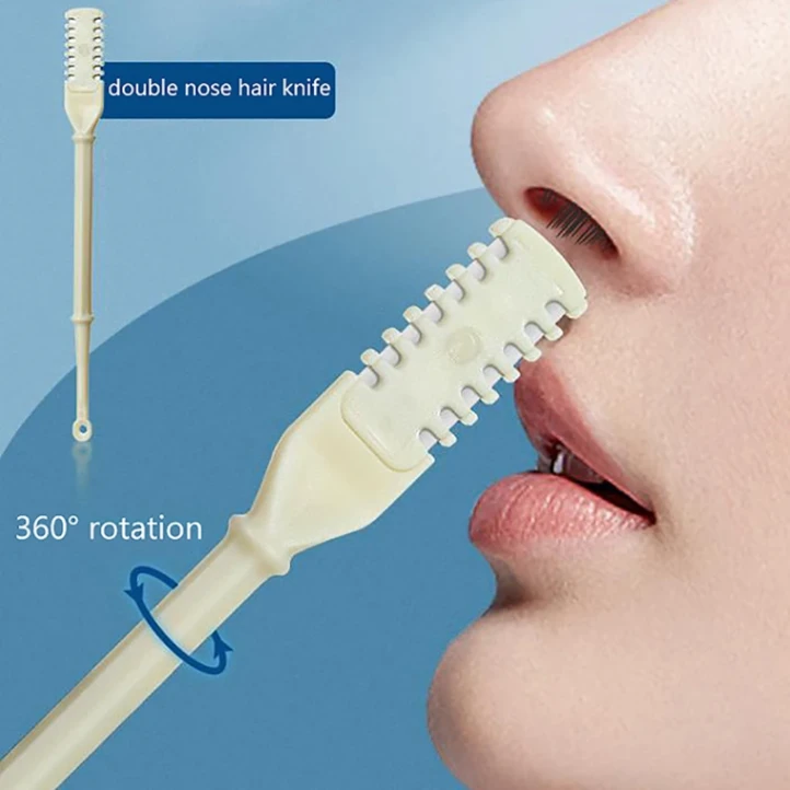 2-in-1 Nasal Hair Cutter | 360 Rotating Nose Hair Trimmer &amp; Manual Ear Picker | Portable Double-Sided Nose &amp; Ear Hair Trimmer 7