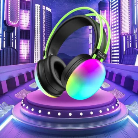 YMD78 RGB Wireless Bluetooth Headphones V5.3 with RGB Lights, Active Noise Cancelling, and Hi-Fi Sound – Over-Ear Wireless Headphones with Built-in Mic, TF Card Support &amp; USB Charging 3