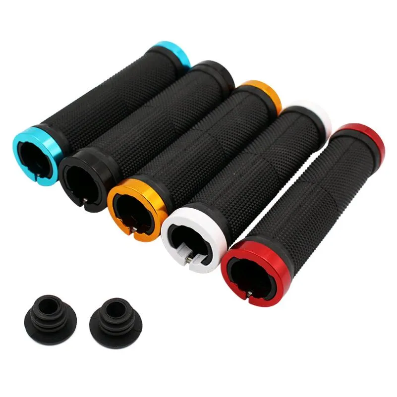 Bicycle Road Mountain Bike Handle Double Lock on Aluminium Alloy Bike Handlebar Hand Cover 1 Pair Handlebar Grips 3