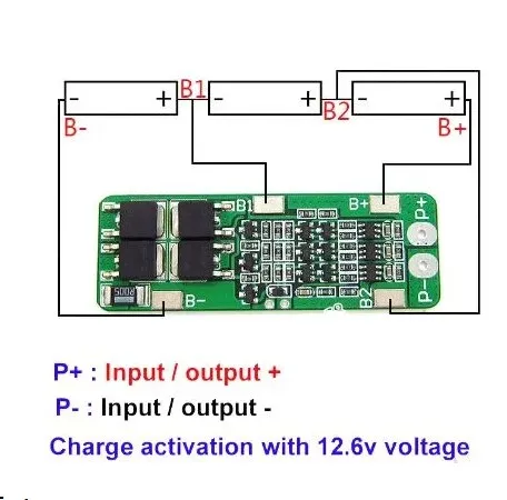 3S 20A Li-ion Lithium Battery Charger PCB BMS Protection Board 12.6V - Reliable Lipo Cell Module 64x20x3.4mm - Perfect for Battery Management 3