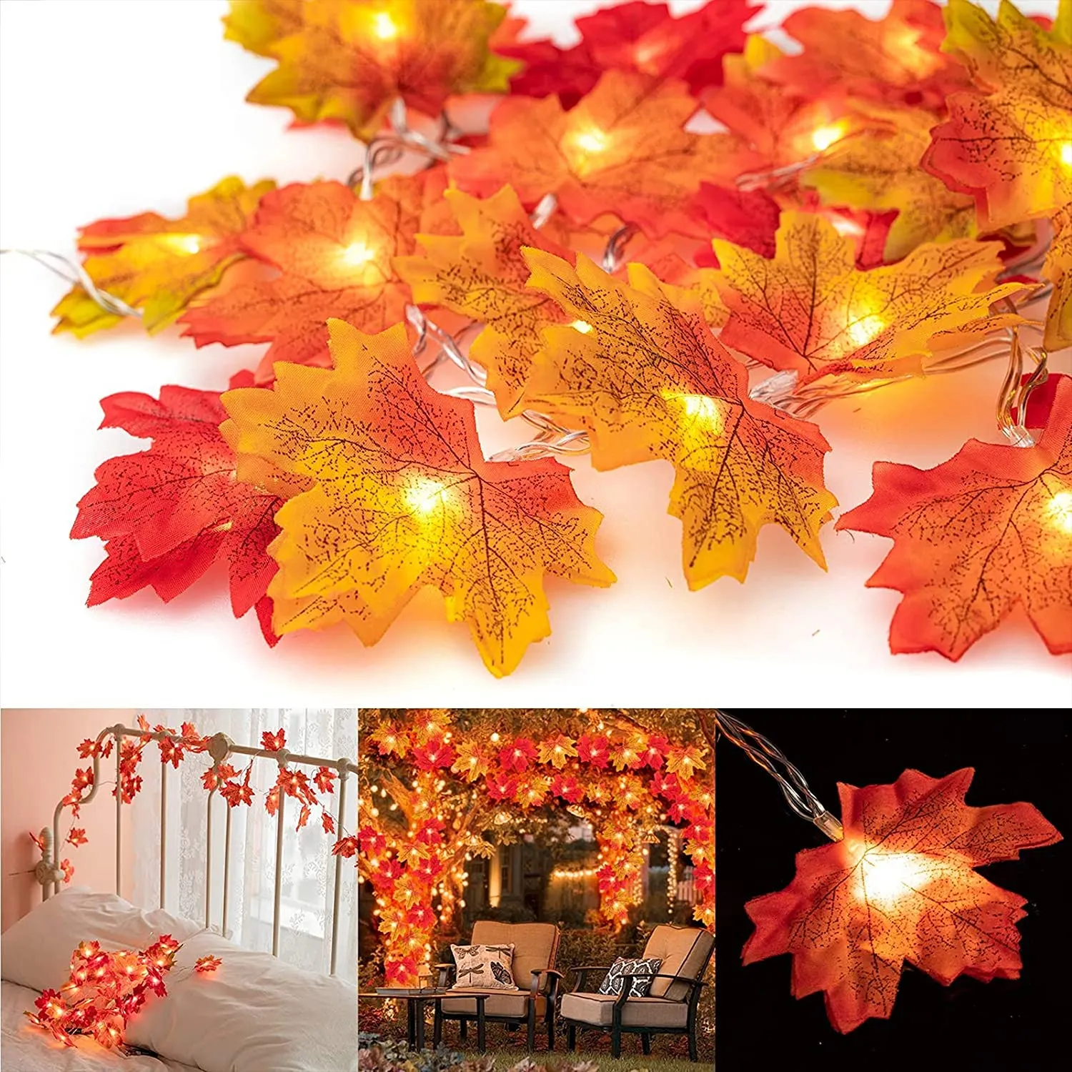 Maple Leaf Fairy Lights /Autumn Leaves Fairy Sparkling String Lights 20Led 2