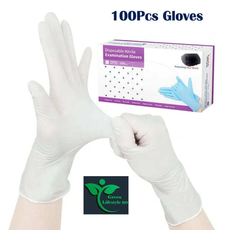 100 Pcs Gloves Medical Examination Gloves Powder Free For Household and Multipurpose use. 3