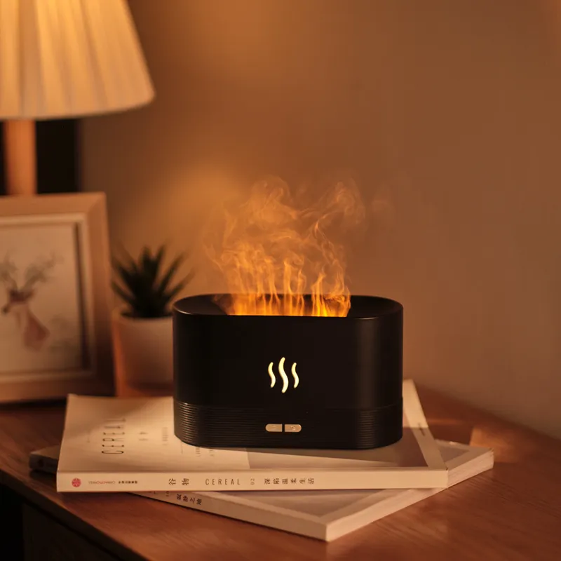 DQ701 Flame Effect Humidifier Led Night Light Fire Humidifier Aroma Diffuser Humidifier 3