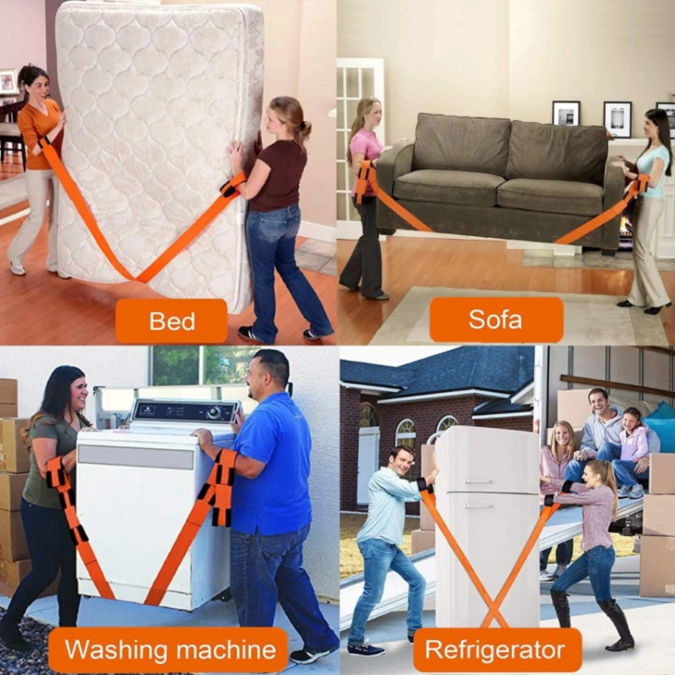 Furniture Moving Straps, Multifunctional High Density Moving Belts, for Carrying Furniture, Appliances, Bulky Objects, etc. 2