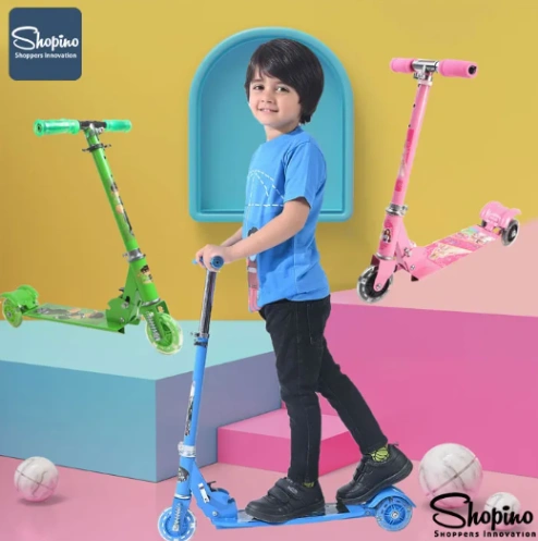 Adjustable Three Wheel Folding Scooter with Lighting - Easy to Use and Carry 4
