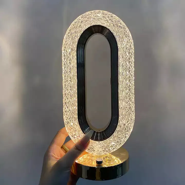 Rechargeable Crystal Table Lamp For Gift Bedroom Living Room Restaurant 5