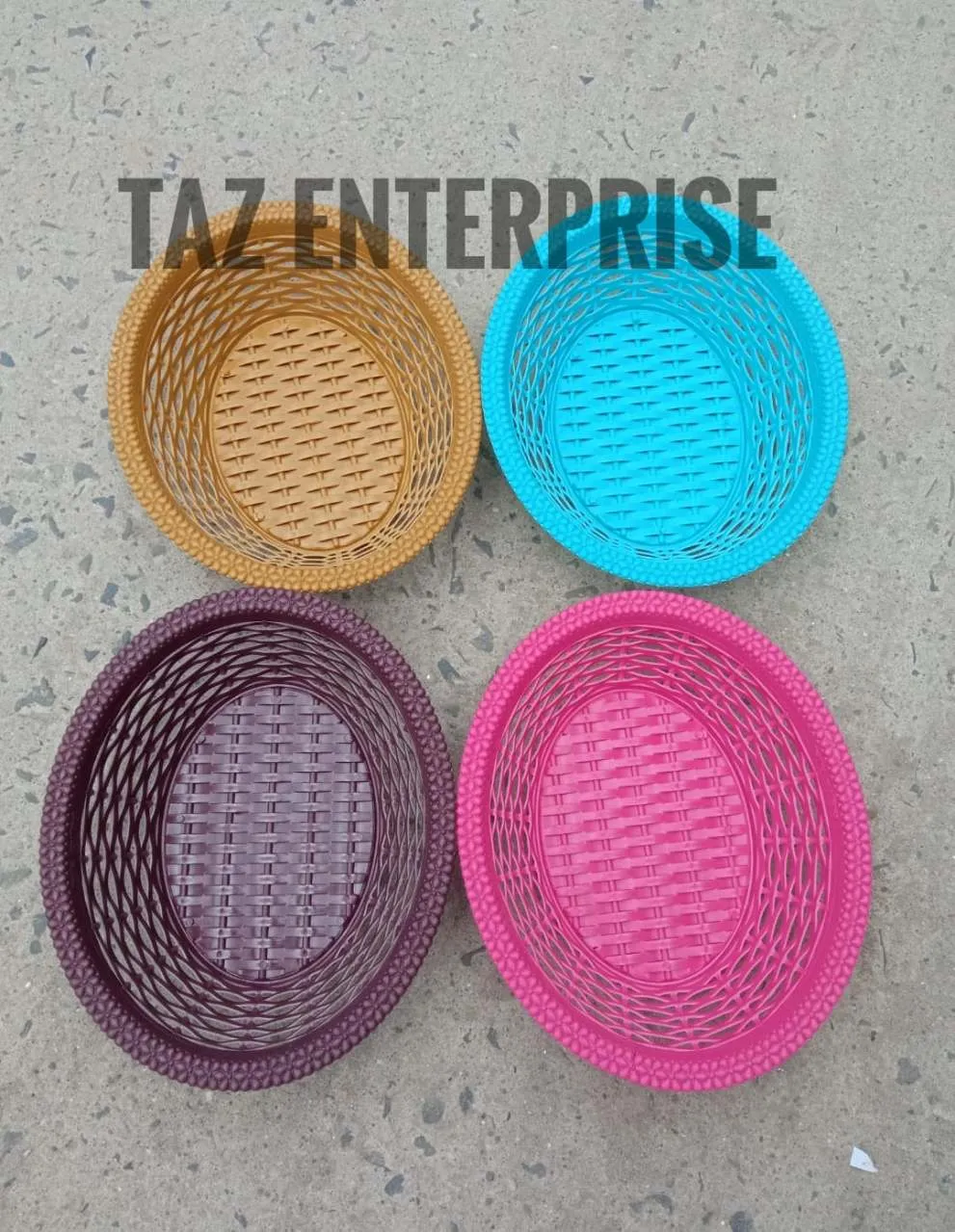 Premium quality plastic jhuri flower fruit basket 3pis 6 3 ince 4