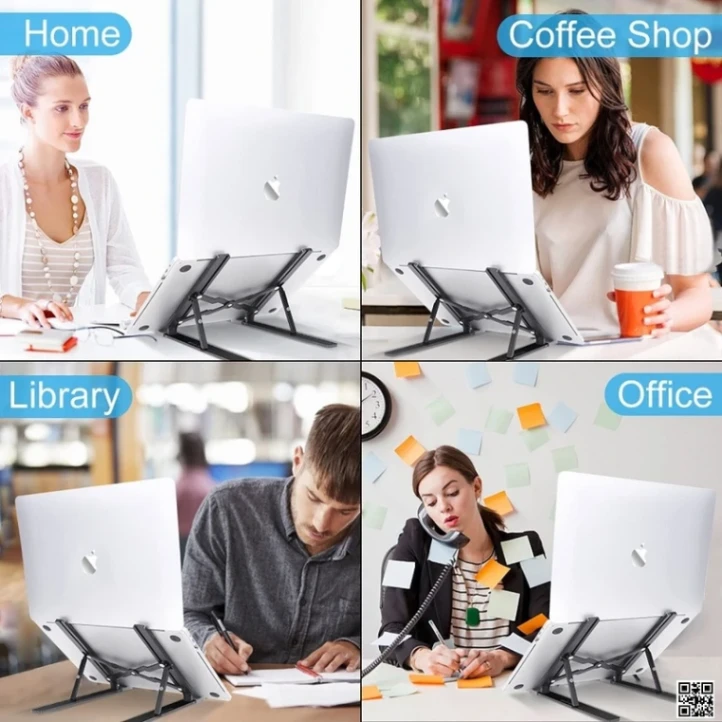 Laptop stand aluminum alloy adjustable multi-angle laptop stand for 10-17 inch tablet, notebook, laptop use. 5