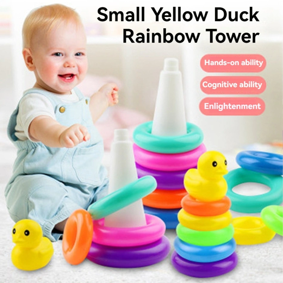 Rings Tower Baby, Colorful Rainbow Tower, Children Stacking Ring, Ring Stacking Pyramid Toy 3