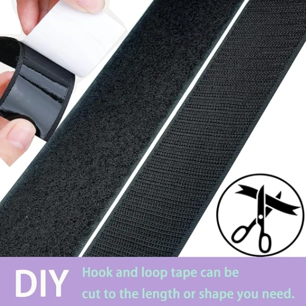 3cm x 1m Black Hook and Loop Fastener Tape | Strong Reusable Velcro Strap for Sewing, DIY, Cable Management &amp; Multi-Purpose Use 7
