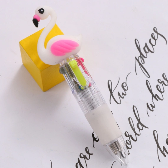 1 pc Pen 4 colors silica gel round beads, portable colored pen multicolored crayons 6