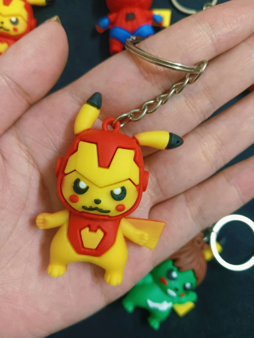 Cute Pokémon Keychains Pikachu superhero keychains for keys, bags 4