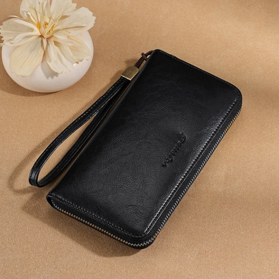 Real Soft Leather Men & Women Wallet Long Zipper Brand Counter genuine goods New Explosions Retro Casual Mobile Phone Bag 4