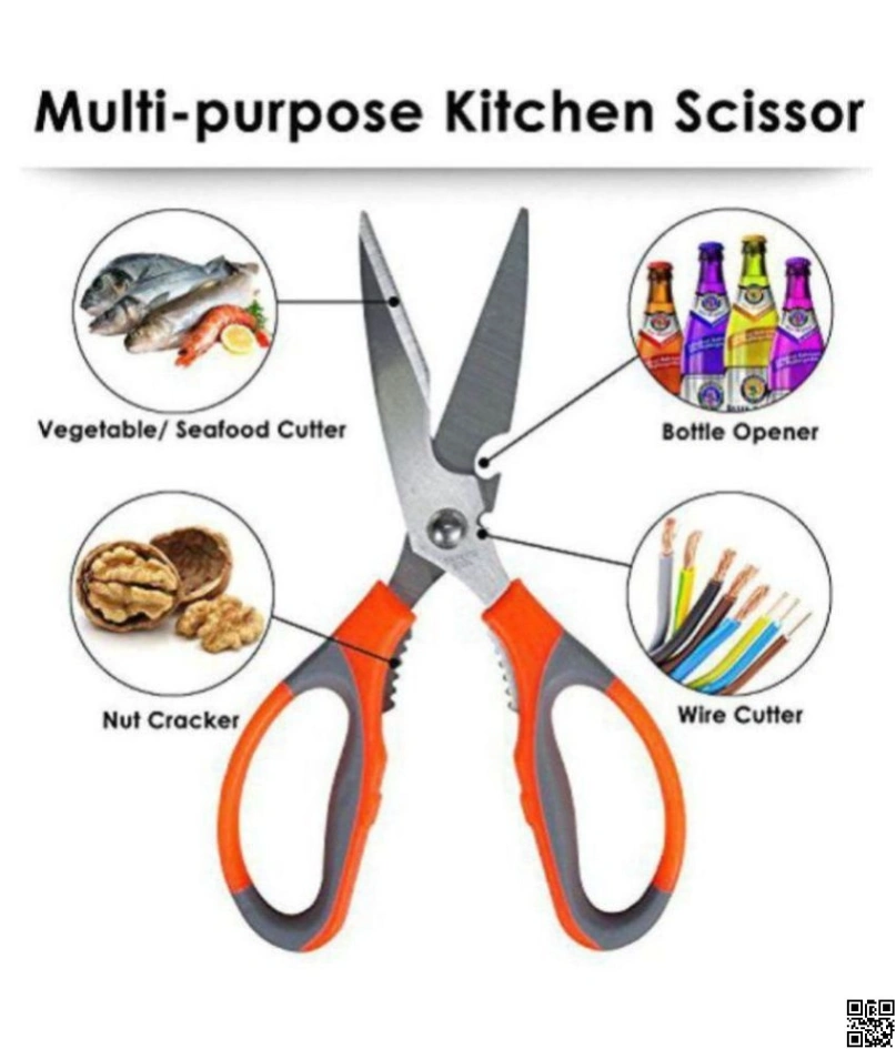 Kitchen Scissors, Multi Function Kitchen Shears Sharp Bone Cutter Stainless Steel Kitchen Scissor 7