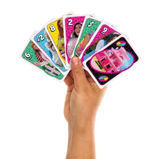 Mattel UNO Barbie The Movie Game Cards Family Fun Games Movie Night, Party and Travel Games 3