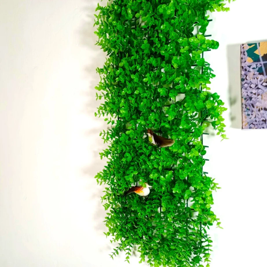 Green artificial plant of artificial Wall mate With 2 Pcs Bird Size Big 24*08 inch 4