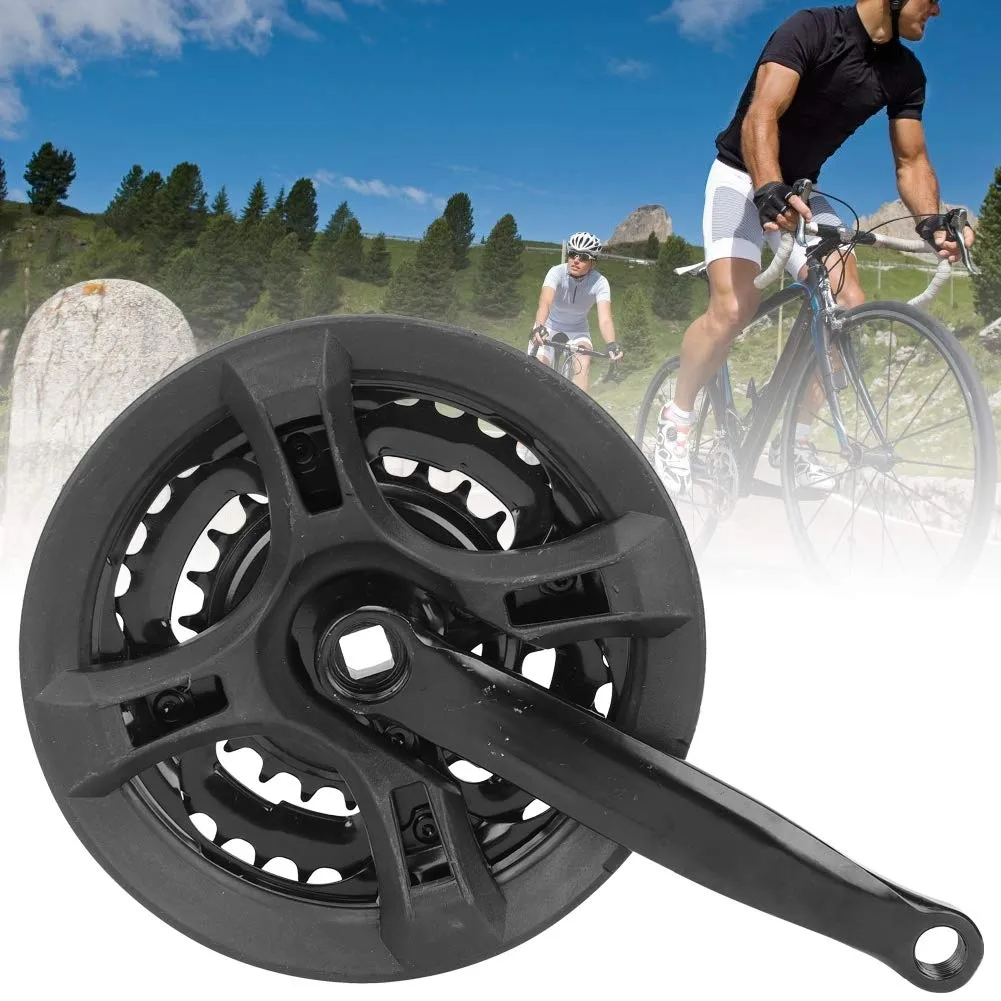 Bicycle Crank Set Made In Malaysia Durable Crankset 24 34 42T Crank With Chains Cover For Variable Speed Mountain Bike Bicycle Accessories 1