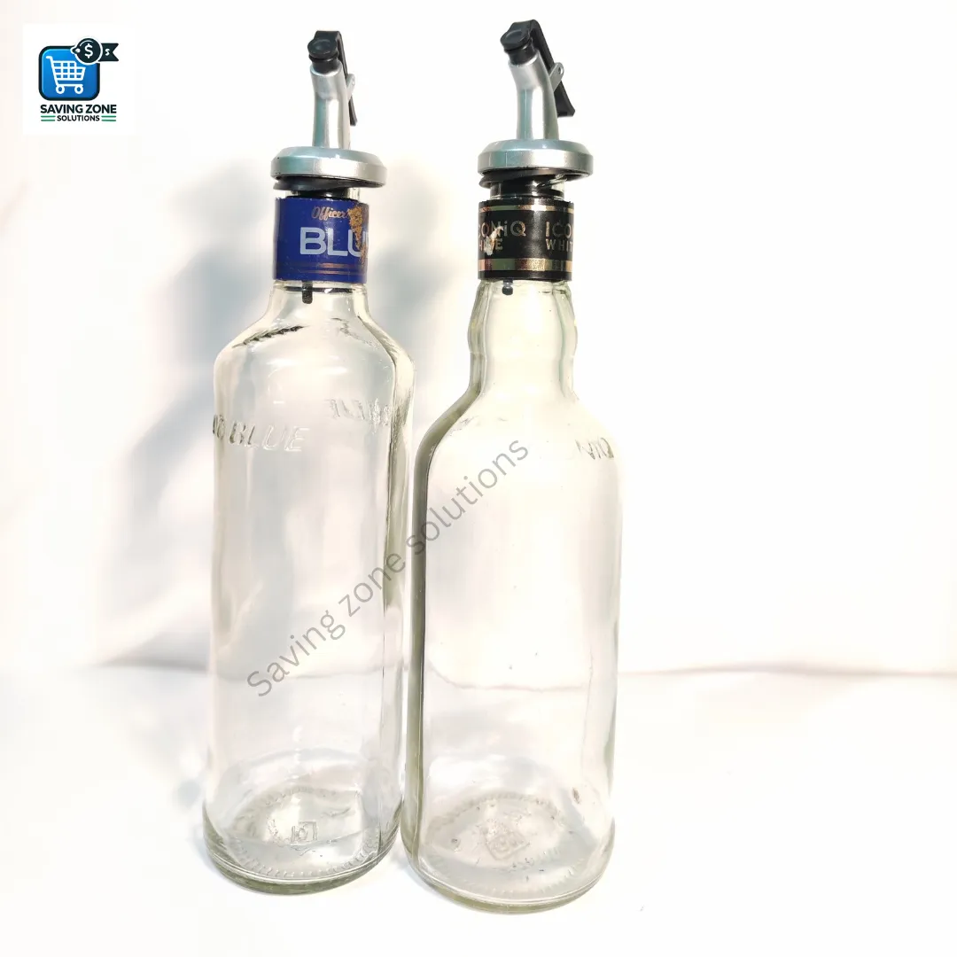 375ml Crystal Clear Square Shaped Glass Oil Dispenser Bottle with Lever Release Stopper Snap Flip Top Lid Bottle for Olive Oil Vinegar 3