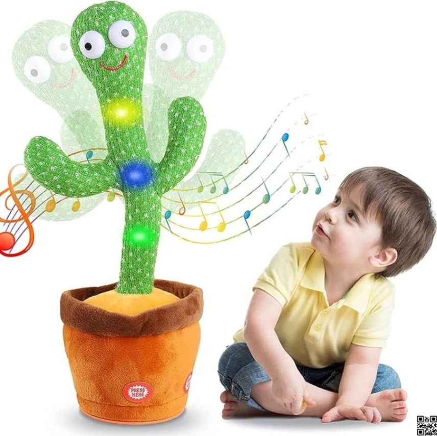 Rechargeable Dancing Cactus Toy Song Singing, Talking, Record &amp; Repeating What You say Electric Cactus 3