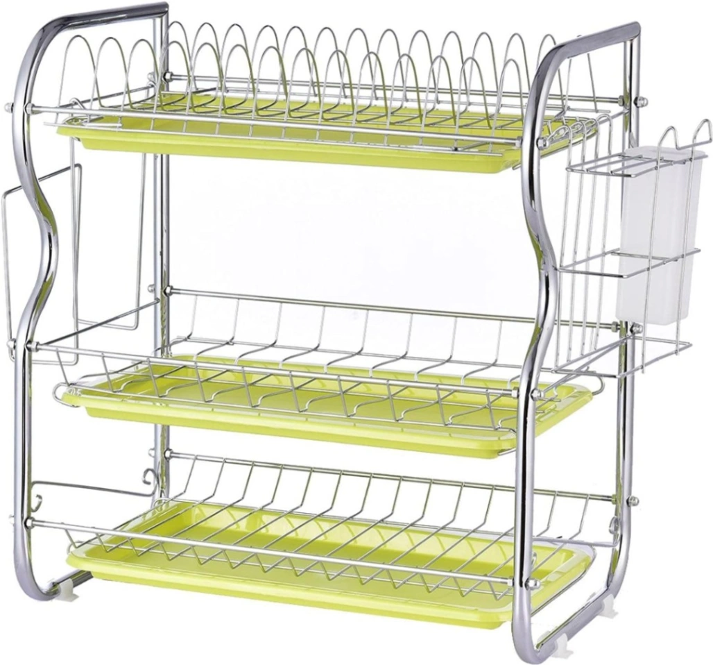 B Shape 3 Layer Stainless Dish Drainer Rack 3