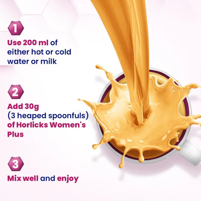 Women's PLUS Horlicks Health and Nutrition Drink Jar 400g 3