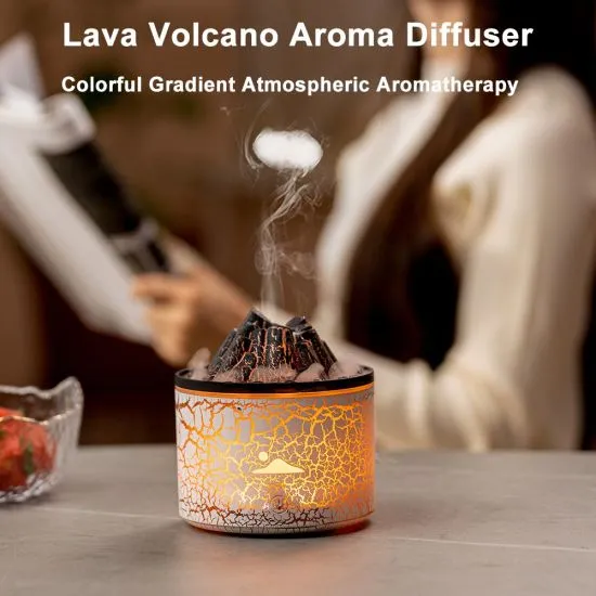 Volcano Jellyfish Humidifier With Led Light Flame Humidifier Aroma Diffuser for Home Fragrance Mist 2