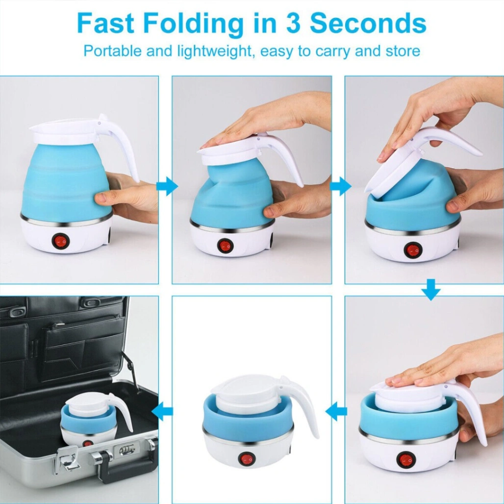 Silicone Foldable Electric Kettle, Portable Mini Electric Kettle for Travel, Electric Water Kettle 3