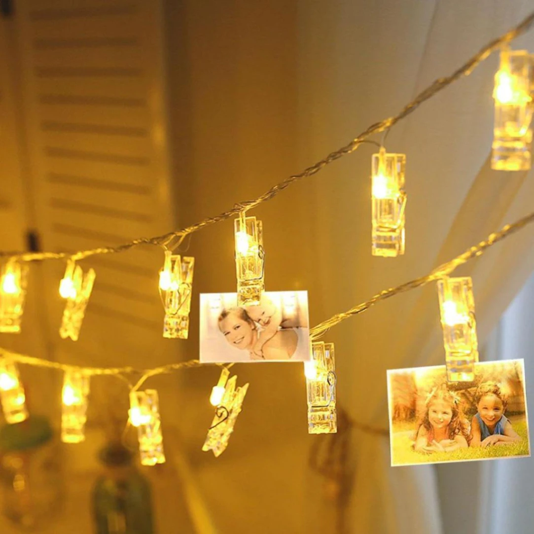 Photo Clips String Lights Fairy Decorative Lights Golden Color, 16 Feet, 20 LED 2