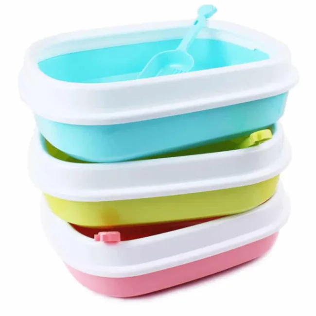 Cat Litter Box with Scoop - Pink &amp; Blue 7