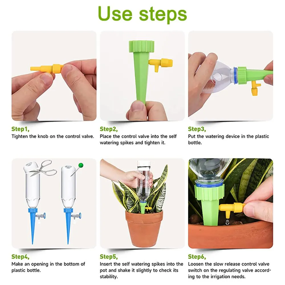 5 PCS Plant Auto Watering Spike with Control Valve Automatic Irrigation Water Spike Dripper 7