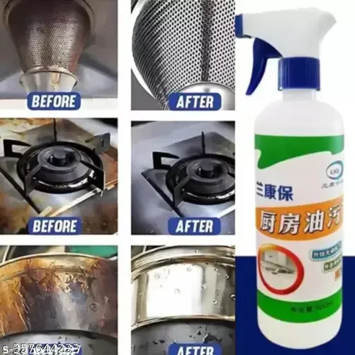 Kitchen Cleaner Spray-450ml, Kitchen Oil & Grease Stain Remover 5