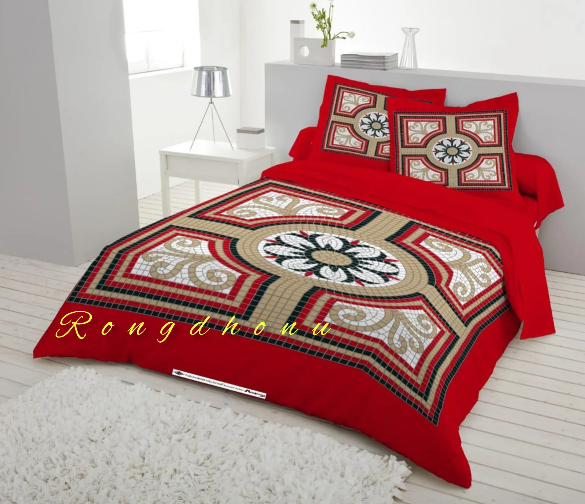 cotton and comfortable cotton king size panel bed sheet with two pillow cover size 7 5 8 5 feet King size 3