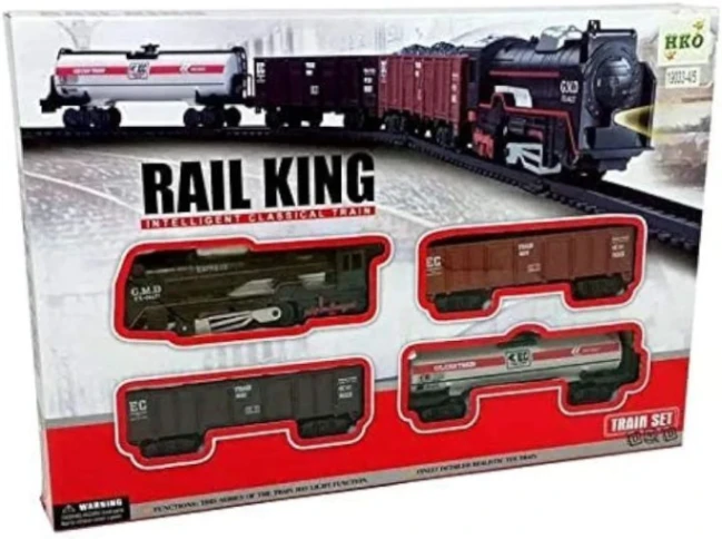 Rail King Classic Electric Train Set with Realistic Track &amp; Interactive Accessories – Premium Kids Train Toy Collection 3