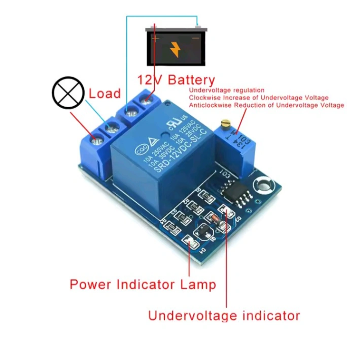 DC 12V Battery Undervoltage Low Voltage Cut off Automatic Switch Recovery Protection Module 1 pcs 2
