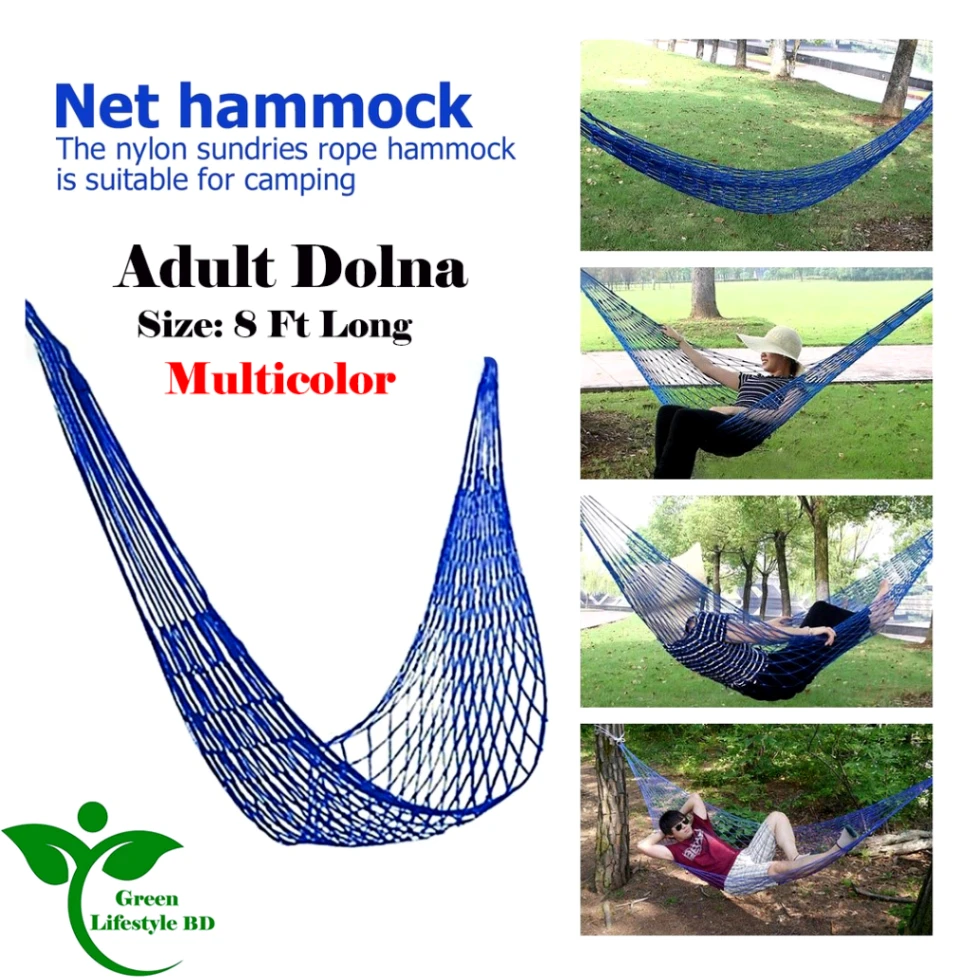 Handmade Dolna&#x2F;hammock It is more than 7 feet long the capacity is more than 80kg and the material is nylon and high-quality yarn. 2