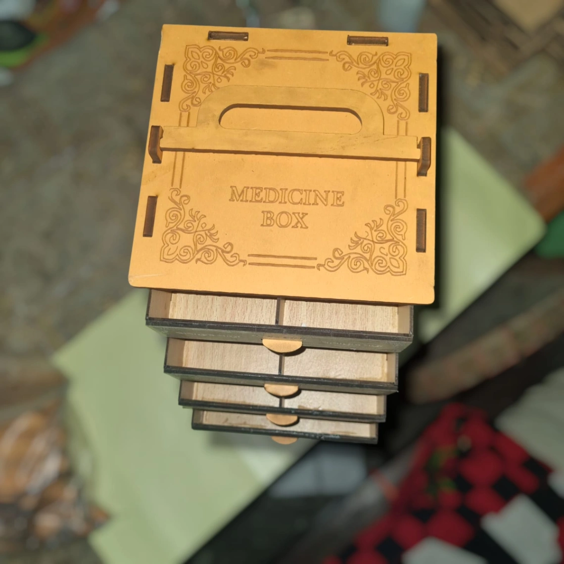 New 4layer Medicine box, high quality mdf plastic board made .water proved, dust proved. long time use in this medicine box 5