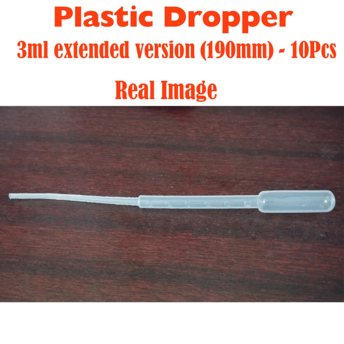 Dropper Plastic - 3ml  extended version(190mm) - 10 Pcs 3