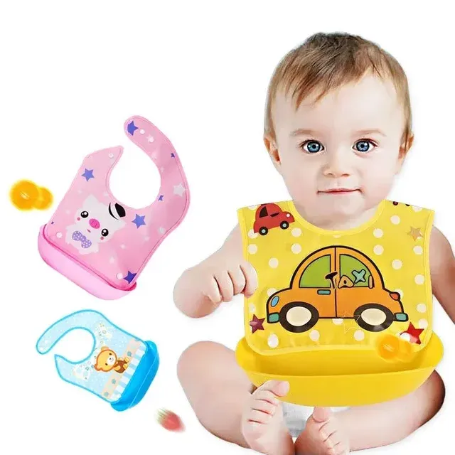 Soft Silicone Baby Bib with Food Catcher Waterproof 3